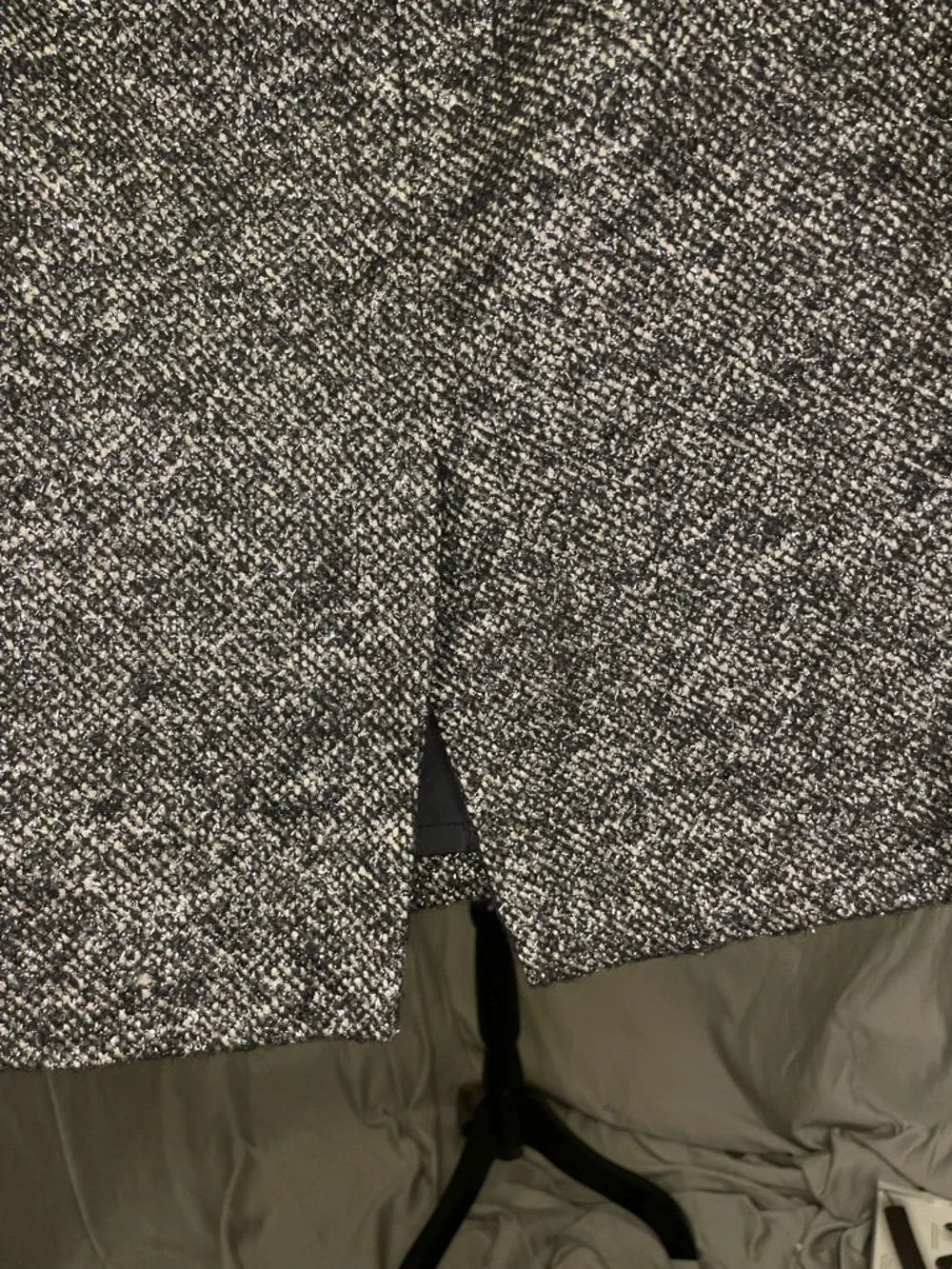 J. Crew Black and White Silver Metallic Tweed Wool Alpaca Blend Pencil Skirt